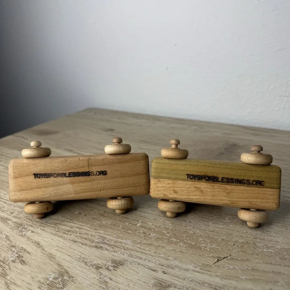 Handmade Carved Wood Cars Set of‎ 2 Race Car / Model T - Toysforblessings